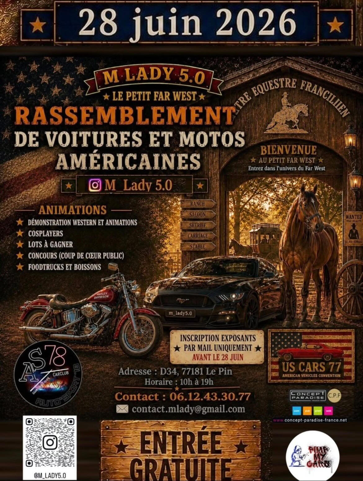 Rassemblement Véhicules US Dimanche 28 juin 2026